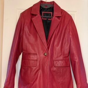 Bod & Christensen Red Leather Women's Blazer, size M